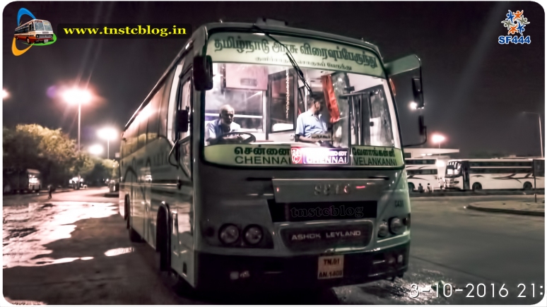 TN01 AN 1409 NGP C431 of Nagapattinam Depot Route 324AC Chennai - Velankanni via Pondy, Cuddalore, Chidambaram, Karaikal